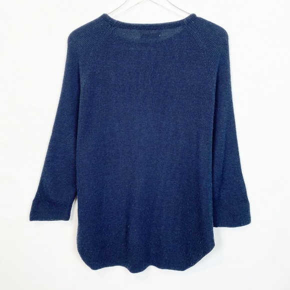 OAK + FORT Navy  Oversized Wool Blend Pullover XS - Picture 2 of 7